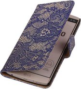 Lace Bookstyle Wallet Case Hoesjes voor LG V10 Blauw