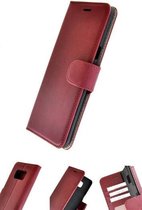Pearlycase Echt Lederen Wallet Bookcase Samsung Galaxy S8 Plus met de handgemaakte Bordeauxrood Leren Telefoonhoesje