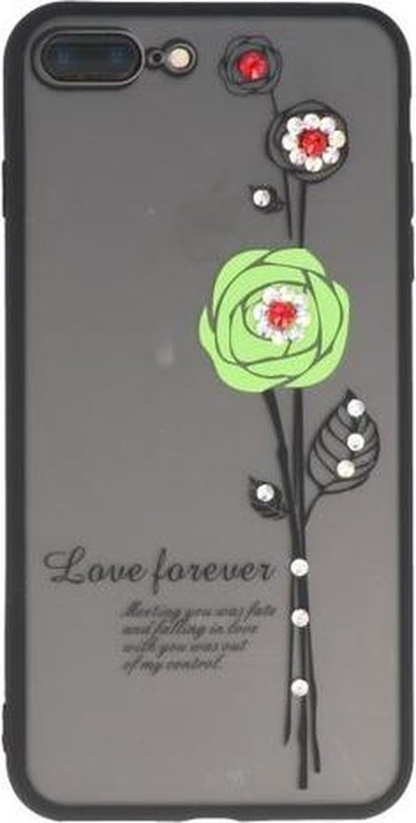 Groen Love Forever back case Hoesje voor Apple iPhone 7 / 8 Plus
