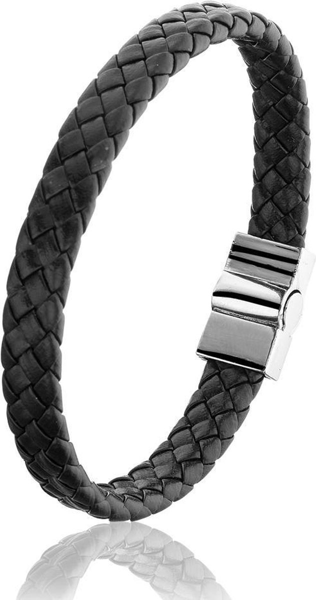 Montebello Armband Sambucus - Leer - Metaal - 8mm - 20cm