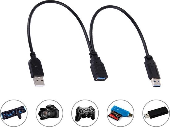 Let op type!! 2 in 1 USB 3.0 Female to USB 2.0 + USB 3.0 Male Kabel voor  Computer /... | bol.com