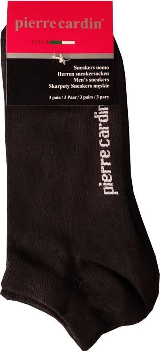 Pierre Cardin - 6-Pack - Dunne Sneakersokken - Zomerse Pasvorm - Heren - zwart - 39-42 - 101658