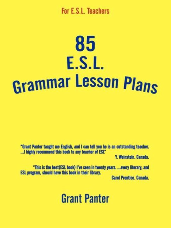 85 E.S.L. Grammar Lesson Plans