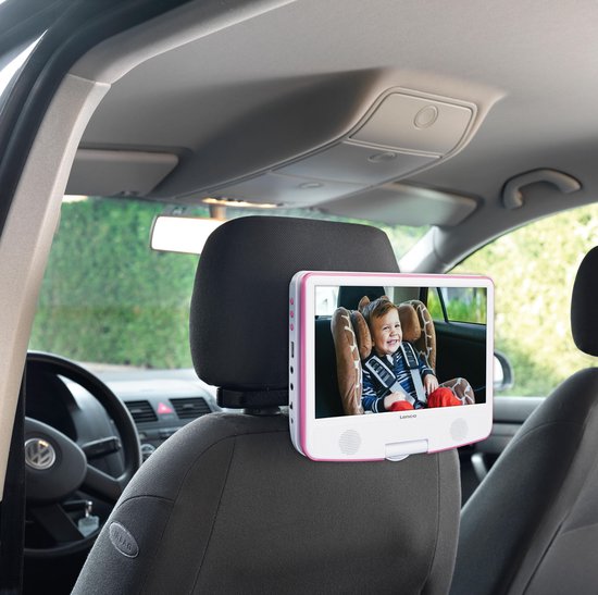 Lenco DVP-910PK - Portable DVD-speler met batterij - 9 inch - Roze — afbeelding 3