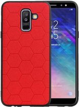 Hexagon Hard Case voor Samsung Galaxy A6 Plus 2018 Rood