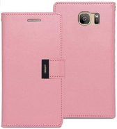 Galaxy S7 Edge Rich Diary cover Wallet Case Licht Roze