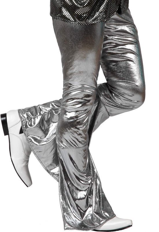 ATOSA - Zilverkleurige disco broek voor mannen - XS / S (34 tot 36)