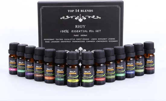 Etherische essentiële oliën voor geurverspreider of aromadiffuser - 14 stuks