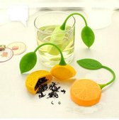 Passoire à thé au citron - Filtre à thé mâle - Passoire à thé en vrac - Boule aux herbes - Passoire - Pinces - Infuseur - Oeuf de thé - Mr Tea - Tea Man - Jaune avec feuille verte - 1 pièce - EPIN 3D
