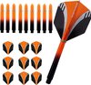 Afbeelding van het spelletje ABC Dart Flights en Darts Shafts Short - Tribal oranje - 3 sets