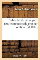 Table Des Diviseurs Pour Tous Les Nombres Du Premier Million