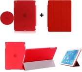 iPad 2, 3, 4 Smart Cover met/inclusief Achterkant Back Cover Hoes Red/Rood Smartcover combinatie hoesje Companion Case Full Body | BetaalbareHoesjes.nl