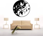 Muursticker - Ying Yang - 58x58 - Zwart