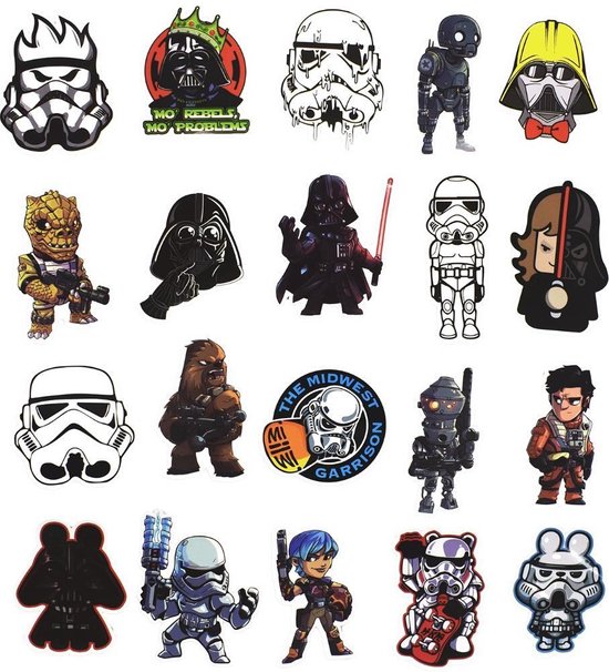 Star Wars sticker mix met 100 verschillende originele en grappig  afbeeldingen. Sticker... | bol.com