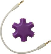 Audio splitter - koptelefoon splitter - aux splitter - Muziek delen - 3.5mm - Paars