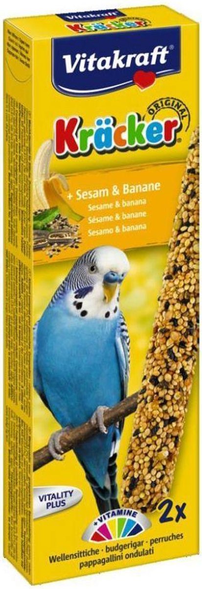 Vitakraft Parkietkracker Sesam/Banaan 2in1 - Vogelsnack 1 x 2 krackers