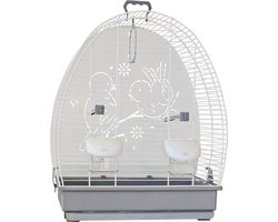 Voltrega Vogelkooi - 41,5x25,5x48,5cm - Vogelkooien voor binnen - Vogelkooien - Vogel kooi - Wit/Grijs