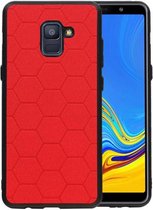 Rood Hexagon Hard Case voor Samsung Galaxy A8 Plus 2018
