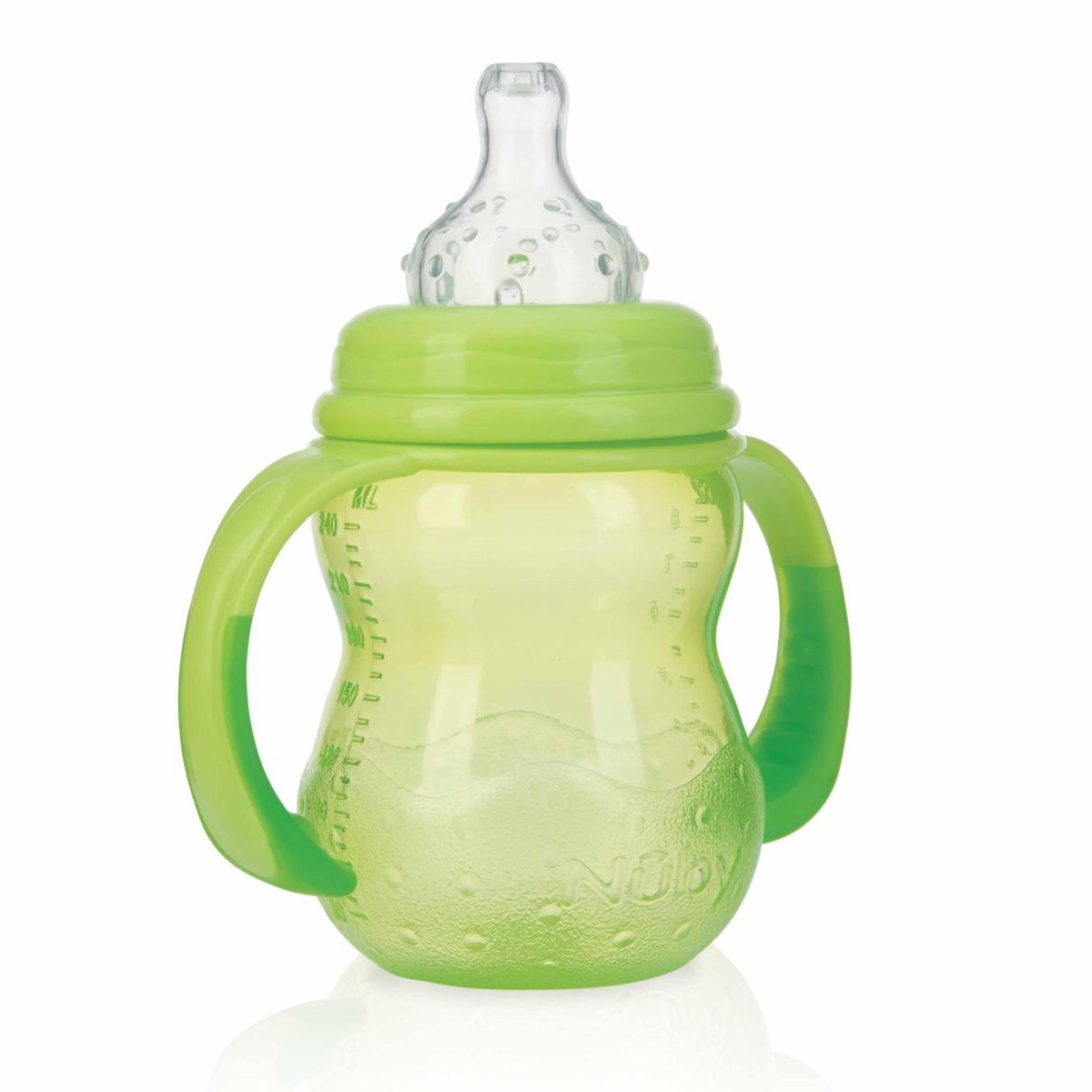 Nûby - Trainingsfles met antilekspeen & antilektuit - Groen - 240ml - 0m+