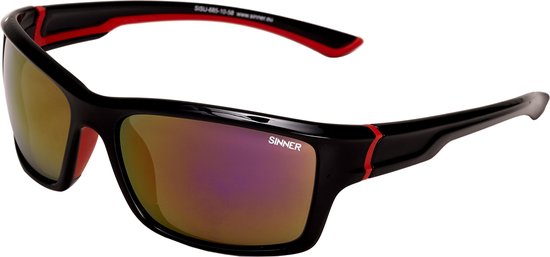 SINNER Cayo - Sportbril/ Zonnebril - Zwart/ Rood - Unisex - BIO-based frame van Merkloos — afbeelding 5