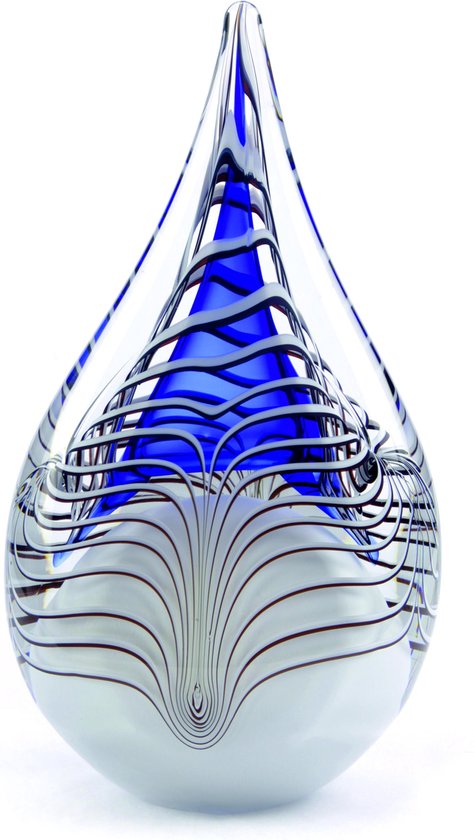 Grande urne goutte en cristal de Urnencenter urne - Blauw - Urne pour cendres - Objet commémoratif