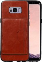 Staand Back Cover 2 Pasjes voor Galaxy S8 Plus Bruin