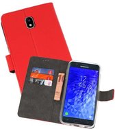 Booktype Telefoonhoesjes - Bookcase Hoesje - Wallet Case -  Geschikt voor Samsung Galaxy J7 2018 - Rood