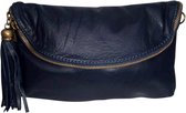 Leren Citybag / Avondtasje donkerblauw