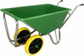 BT-Tools Kruiwagen Stal eco Groen 160 liter met Dubbel Premium Flex Antilek Wiel