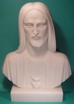 Albast Beeld: Jezus Christus op Sokkel, Hoogte 20cm