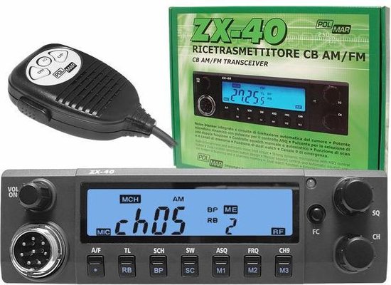 Polmar ZX-40 set 27MC CB radio 40 kanalen 4 Watt