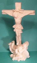 Albast Beeld Heilig Kruis met Jezus Christus & Romeinse Soldaat, Hoogte 26cm