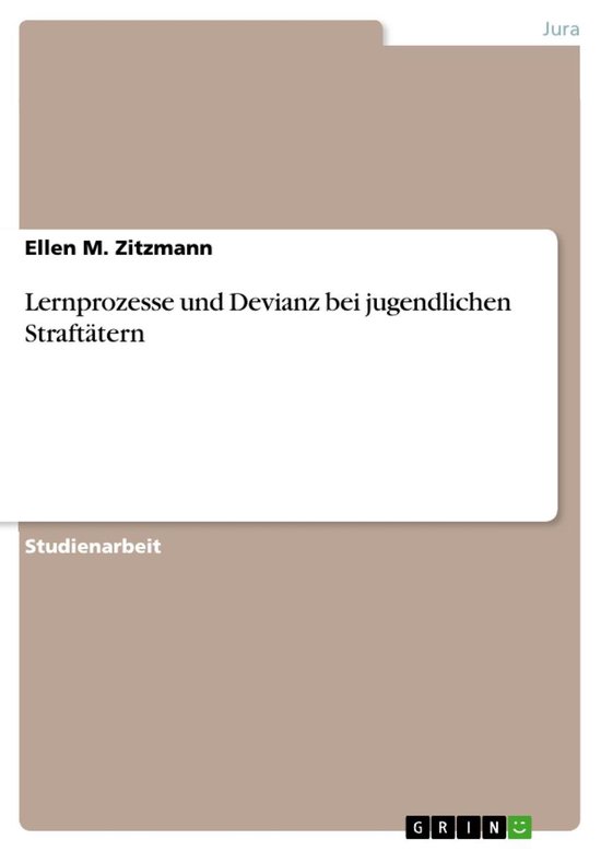 Lernprozesse und Devianz bei jugendlichen Straftätern - cover