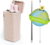 PlanetStraw -  Milieuvriendelijk, Opvouwbare en Herbruikbare Rietjes | Roze