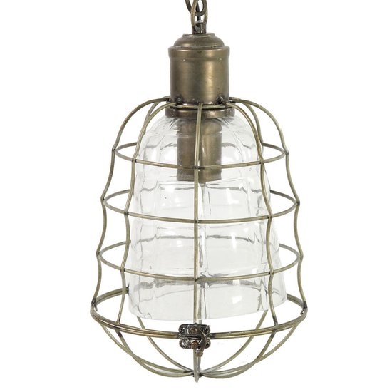 Hanglamp Mias Industrieel - Bronskleur - Metaal - Glas - 38 cm