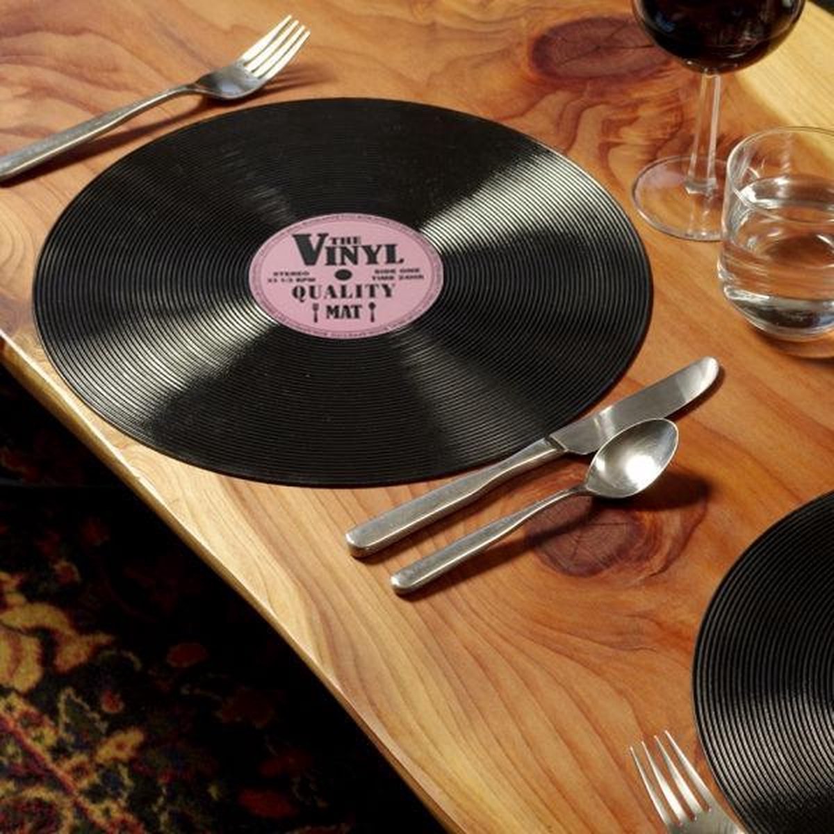 Vinyl Placemats in vorm CD plaat 8 stuks Pride Kings®