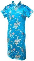 Chinese jurk voor Dames - Blauw - Maat XXXL - Verkleed jurk - verkleedkleding