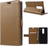Litchi Cover wallet case hoesje LG Zero F620 H740 bruin