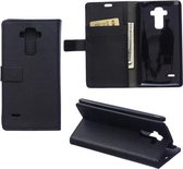 Litchi Cover wallet case hoesje LG G4 Stylus zwart