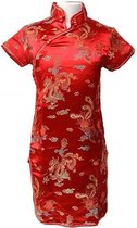 Chinese jurk voor Dames - Rood - Maat XXL - Verkleed jurk - verkleedkleding