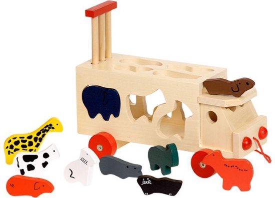 spontaan Reserve slaap Playwood Dieren Vormenauto - houten speelgoed - kinderspeelgoed van 3 jaar  | bol.com