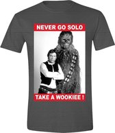 Star Wars - Never Go Solo T-Shirt - Grijs - XL