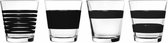 S&P STRIPES drinkglas 265 ml (zwart) set/4