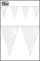 12x PVC vlaggenlijn wit 10 meter BRANDVEILIG