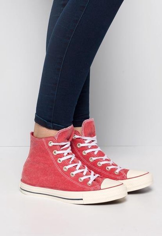 High top sneaker rood-wit casual uitstraling Schoenen Sneakers High top sneaker 