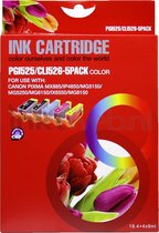 FLWR - Inktcartridge / PGI-525 / CLI-526 12-Pack / Zwart en Kleur - geschikt voor Canon
