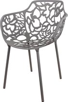 DS4U® cast magnolia - eetkamerstoel - designstoel - met armleuning - aluminium - grijs