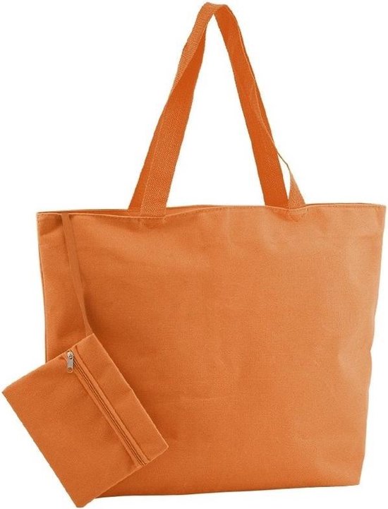 Polyester oranje shopper/boodschappen 47 cm Stevige boodschappentassen/shopper... | bol.com