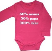 50% Mama 50% Papa 100% ikke romper lange mouw | hard roze | 50/56