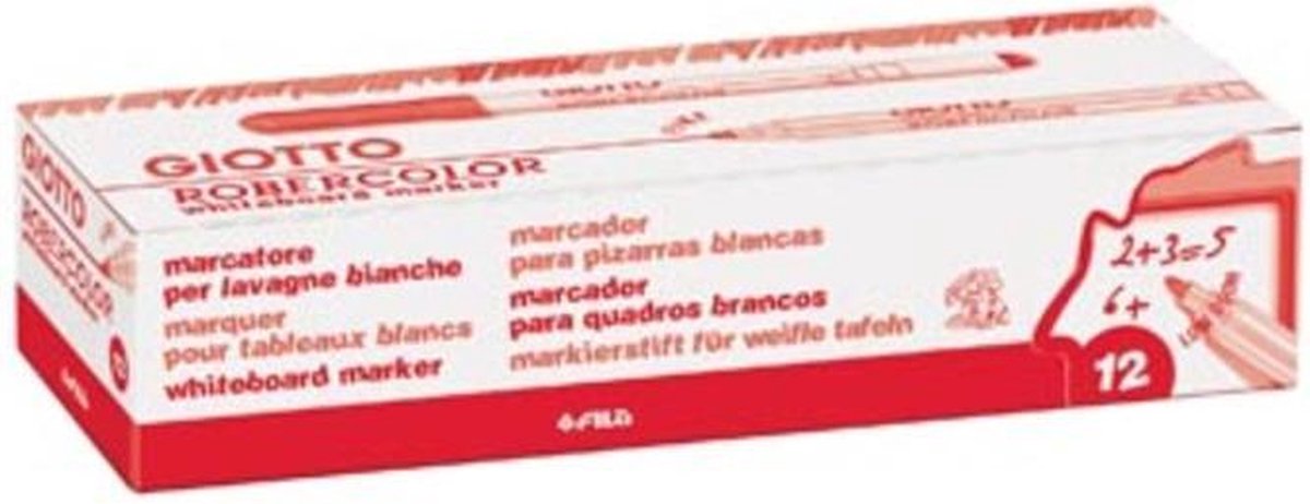 Giotto Robercolor whiteboardmarker fijn, ronde punt, rood 12 stuks